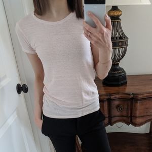 Majestic Neiman Marcus pink linen top. Size XS.